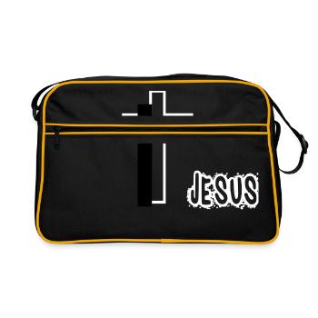 Jésus avec des croix - Sac Retro - noir/or - Devant