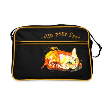Chat roux, Félin pour l'autre - Sac Retro - noir/or - Devant