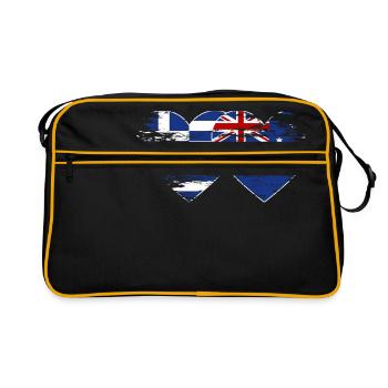 Grèce Australie drapeau coeur utilisé - Sac Retro - noir/or - Devant