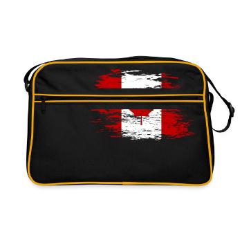 Drapeau du Canada utilisé - Sac Retro - noir/or - Devant