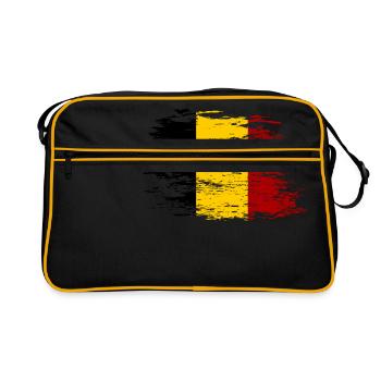 Belgique Drapeau utilisé - Sac Retro - noir/or - Devant