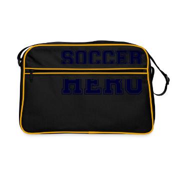Soccer Hero - Blue Text. - Retro Bag - black/gold - Front