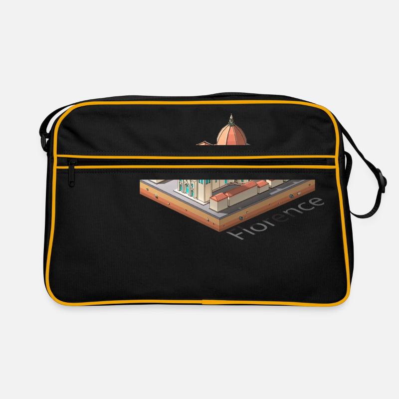 Geometric low poly Florence Cathedral - Retro Bag - black/gold