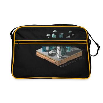 Géométrique low poly - Sac Retro - noir/or - Devant
