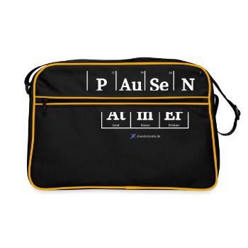 Pausen Atmer (dunkle Stoffe) - Retro Tasche - Schwarz/Gold - Vorne