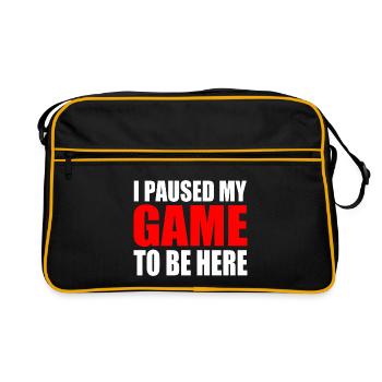 I PAUSED MY GAME TO BE HERE - Sac Retro - noir/or - Devant