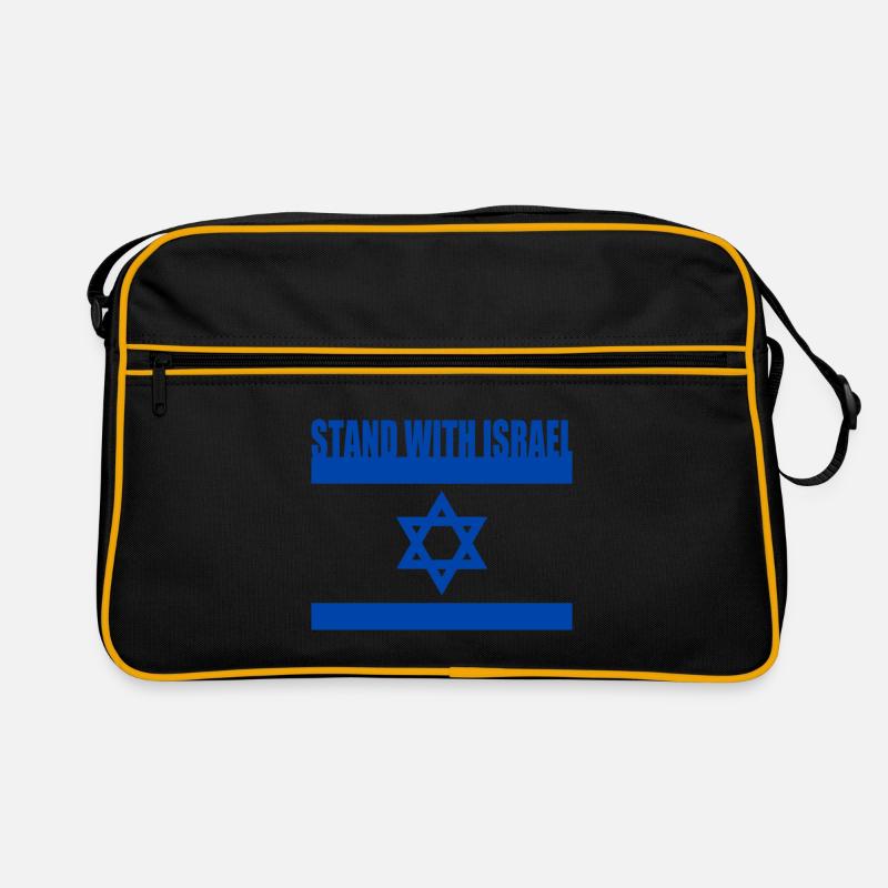 Stand with israel - Retro Tasche - Schwarz/Gold