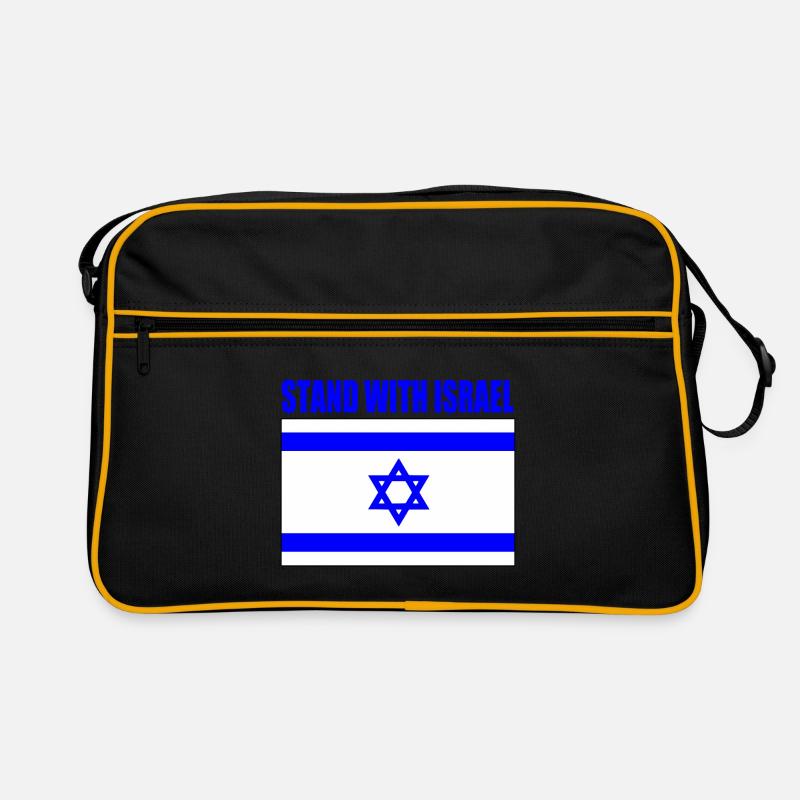 Stand with israel - Retro Tasche - Schwarz/Gold