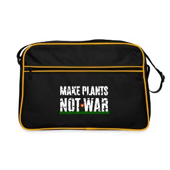 Faites des plantes pas la guerre - Sac Retro - noir/or - Devant