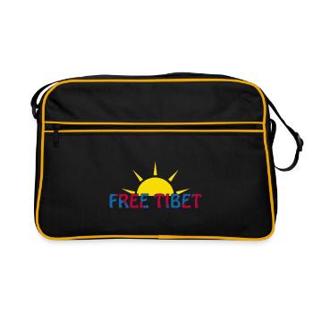 free tibet - Retro Tasche - Schwarz/Gold - Vorne