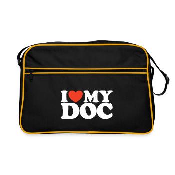 I Love My doc Heart Shirt - Retro Bag - black/gold - Front