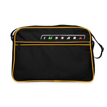 MOTORCYCLING: 1 N 2 3 4 5 6 - Retro Tasche - Schwarz/Gold - Vorne