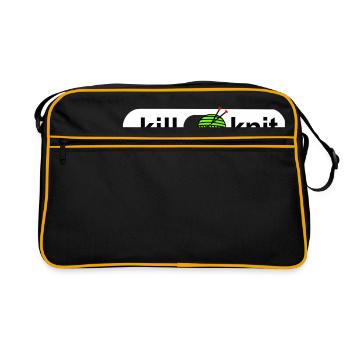 Lustiges Stricken Motiv - killen Stricken on off - Retro Bag - black/gold - Front