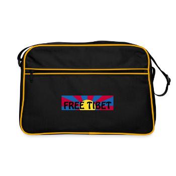 free tibet - Retro Tasche - Schwarz/Gold - Vorne