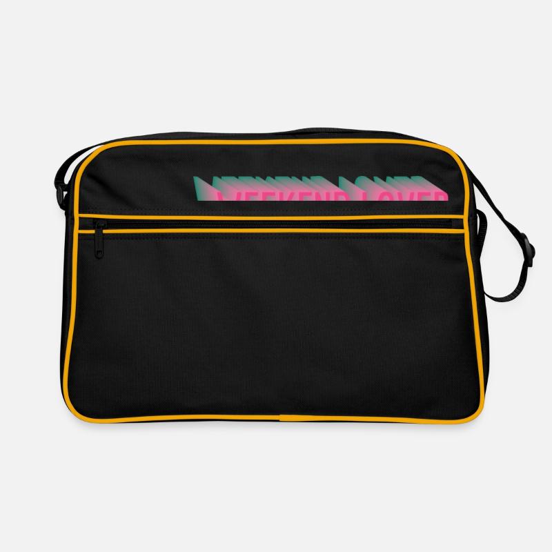 Weekend Lover - Retro Tasche - Schwarz/Gold