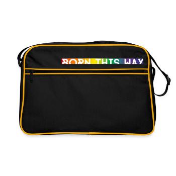 born this way blanc sur arc-en-ciel - Sac Retro - noir/or - Devant