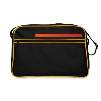 Orange gradient bar stripes - Retro Bag - black/gold - Front