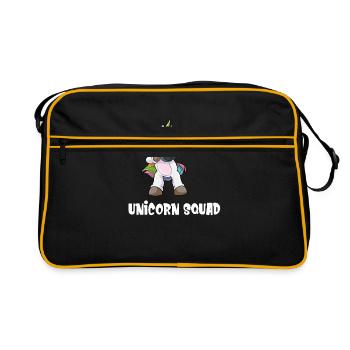 Unicorn Unicorn Squad Dabbing Pew Pew Rgenbogen - Retro Bag - black/gold - Front