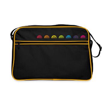 chiSigns 7 Chakren Yoga Motiv - Retro Tasche - Schwarz/Gold - Vorne