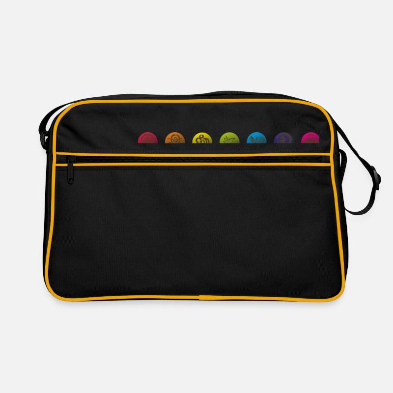 chiSigns 7 Chakren Yoga Motiv Retro Tasche