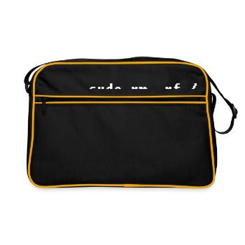 Funny Linux Admin Design - Retro Bag - black/gold - Front