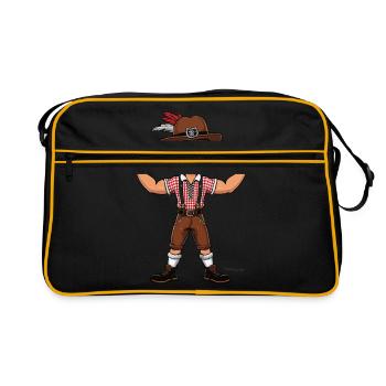Boy in Lederhosen Beer JGA Mallorca Bavaria Booze - Retro Bag - black/gold - Front
