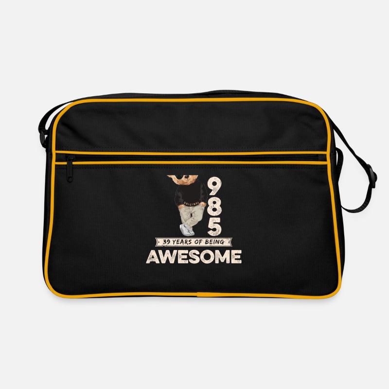 1985 Geburtstag Teddy Bär Being Awesome Orignal - Retro Tasche - Schwarz/Gold