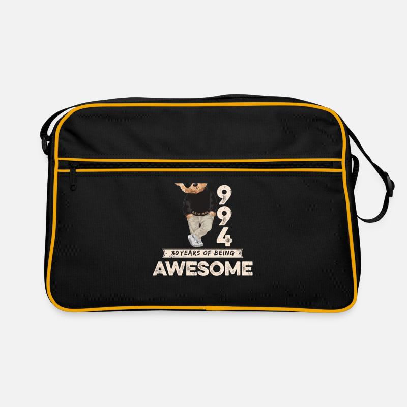 1994 Geburtstag Teddy Bär Being Awesome Orignal - Retro Tasche - Schwarz/Gold