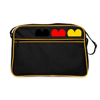 3 coeurs - Allemagne - Sac Retro - noir/or - Devant