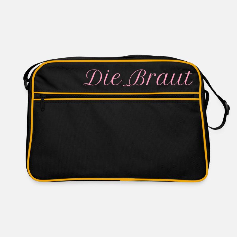 Die Braut Junggesellenabschied Frau Geschenk - Retro Tasche - Schwarz/Gold