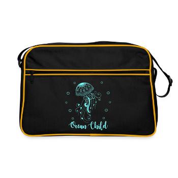 Cool Ocean cadeaux pour enfants. Aimez la mer.Jelly Fish - Sac Retro - noir/or - Devant
