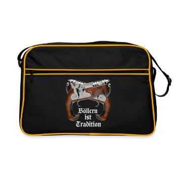 Böllern ist Tradition - Retro Tasche - Schwarz/Gold - Vorne