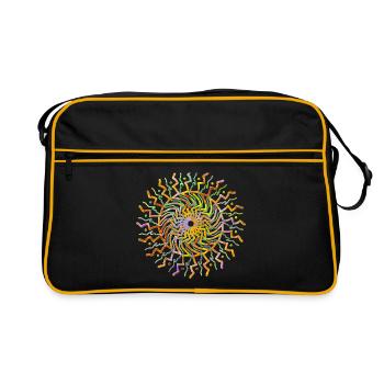 Mandala yoga tribal soleil jaune vif orange - Sac Retro - noir/or - Devant