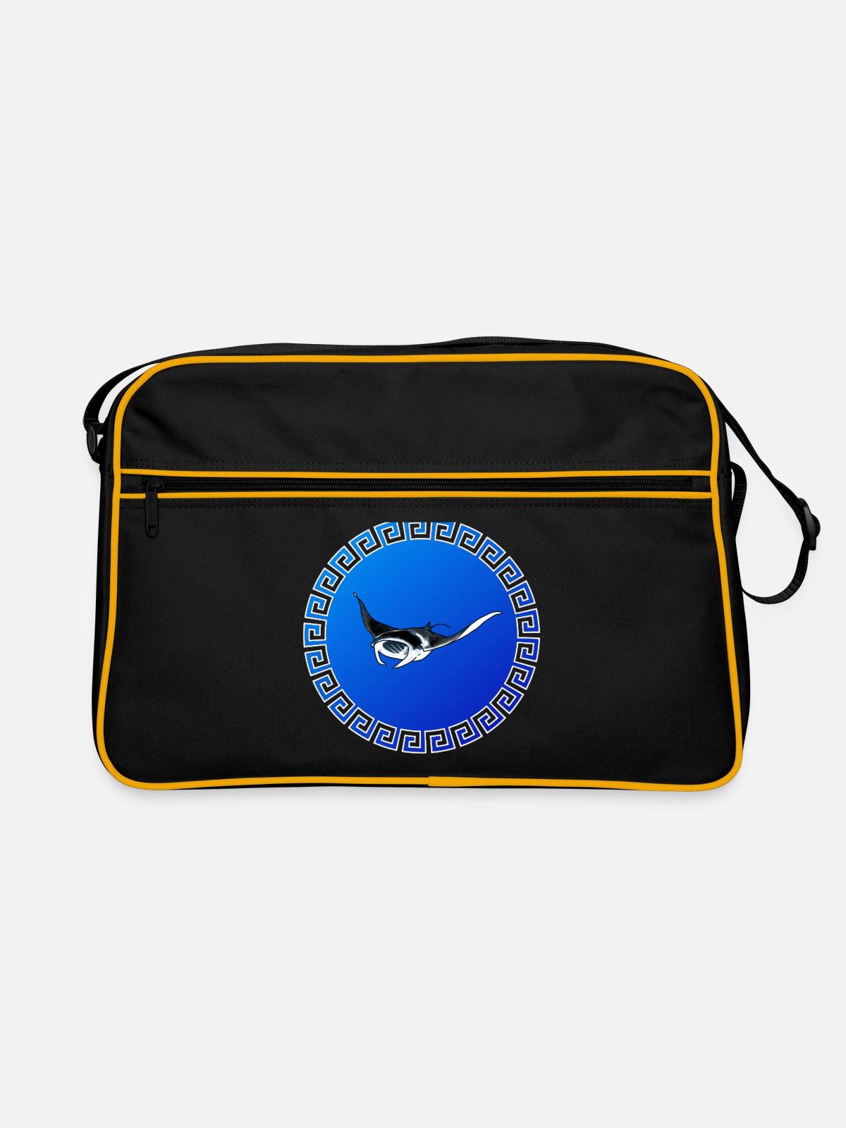 raies manta - Sac Retro - noir/or - Devant