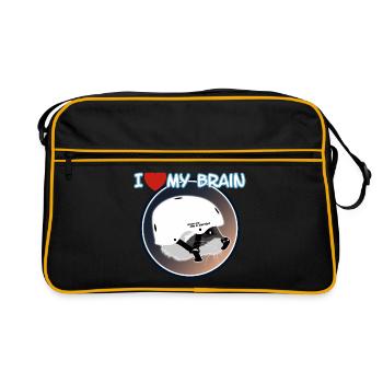 J'aime mon cerveau Raccoon Raccoon - Sac Retro - noir/or - Devant