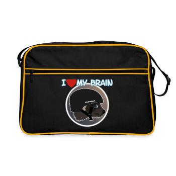 I love my brain Wolverine don't care - Retro Bag - black/gold - Front