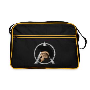 Leonida's helmet and Sparta symbol - Retro Bag - black/gold - Front