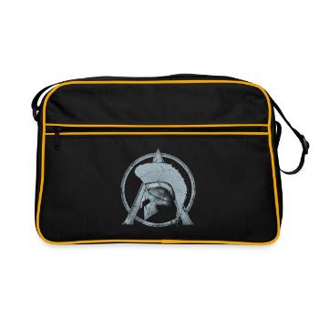 Leonidas helmet and Sparta Lambda symbol - Retro Bag - black/gold - Front