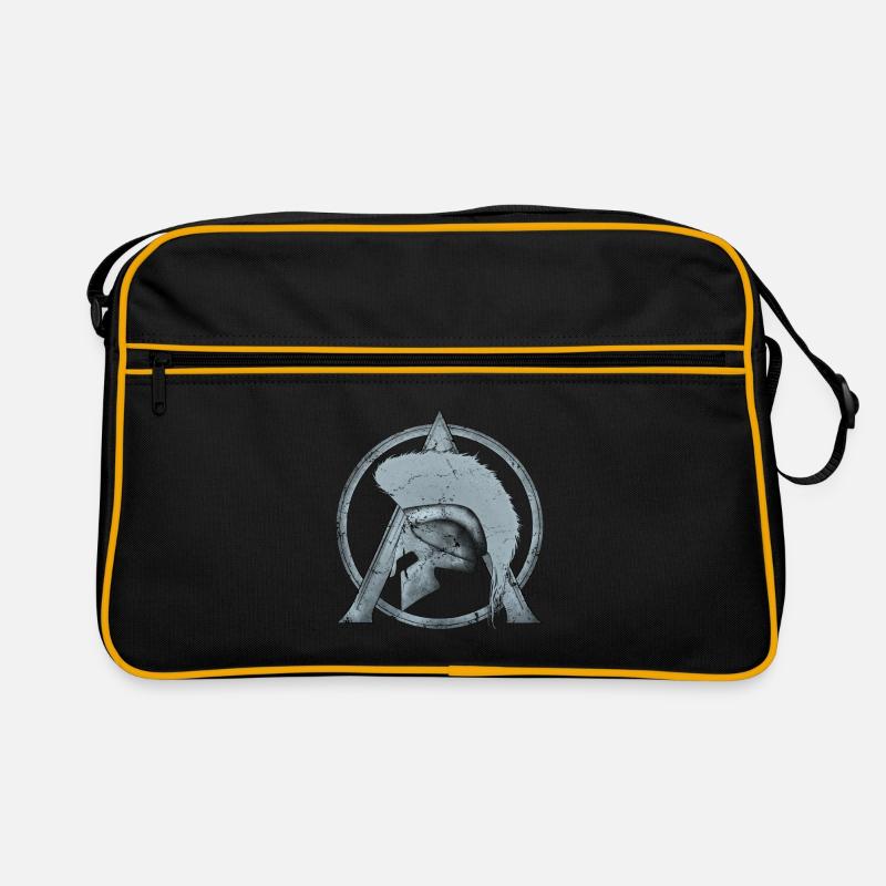 Leonidas Helm und Sparta Lambda Symbol Retro Tasche