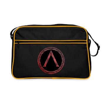 Sparta Lambda symbol Celtic fire red - Retro Bag - black/gold - Front