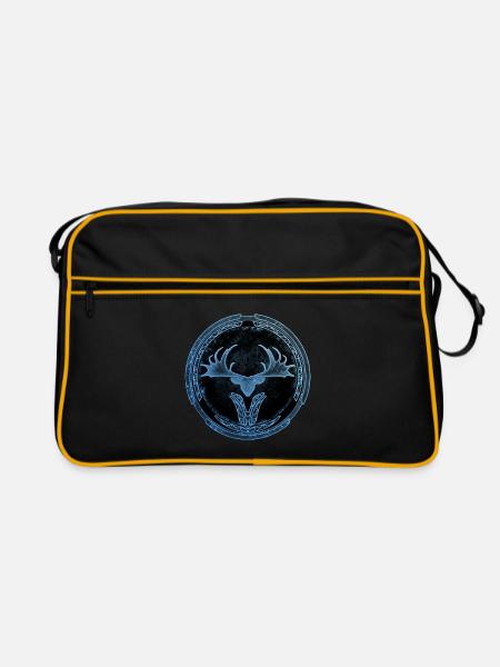 Megaloceros Deer Celtic - Retro Bag - black/gold - Front