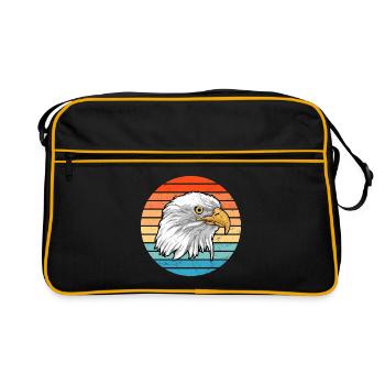 Weißkopfseeadler - Retro Tasche - Schwarz/Gold - Vorne