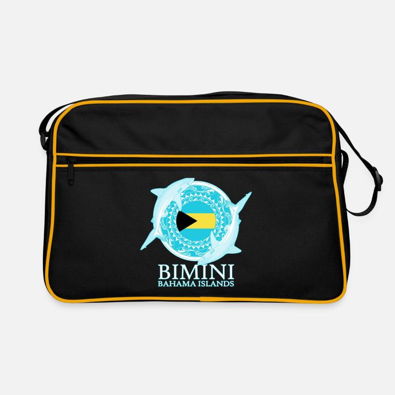 Caribbean Reef Shark Bimini Bahamas Flag Retro Bag