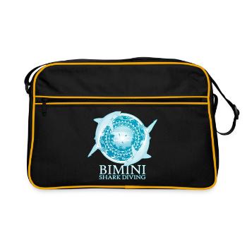 Karibischer Riffhai Bimini Bahamas - Retro Tasche - Schwarz/Gold - Vorne