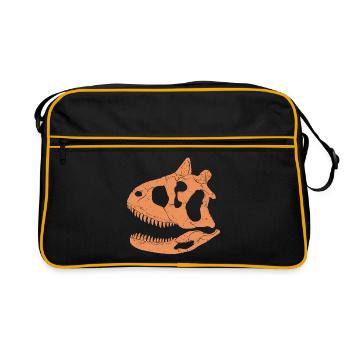 Carnotaurus Fossil Schädel - Retro Tasche - Schwarz/Gold - Vorne