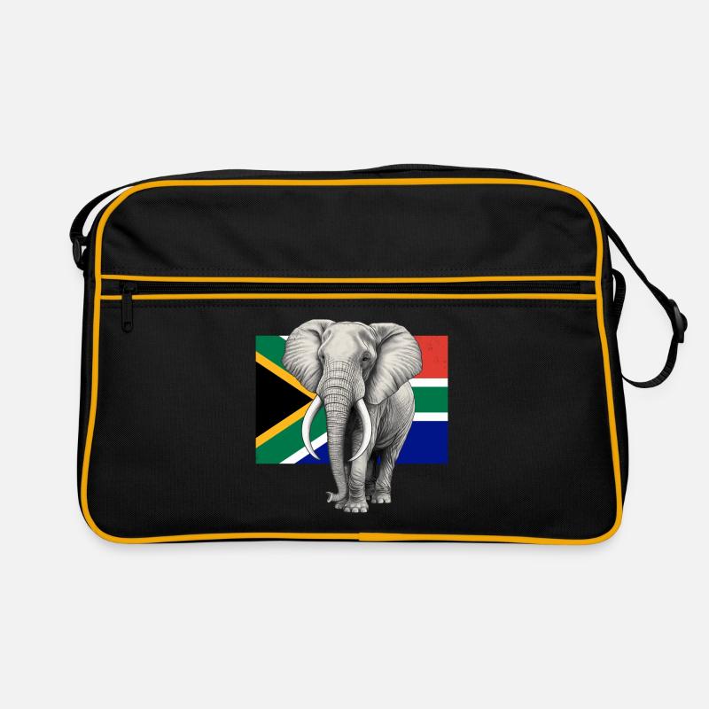 Drapeau éléphant d’Afrique du Sud Sac Retro