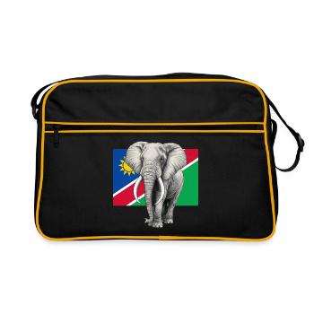 Elephant flag of Namibia - Retro Bag - black/gold - Front