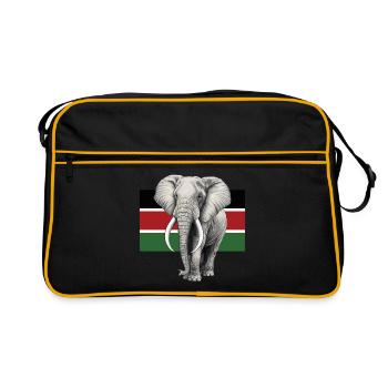 Elephant flag of Kenya - Retro Bag - black/gold - Front