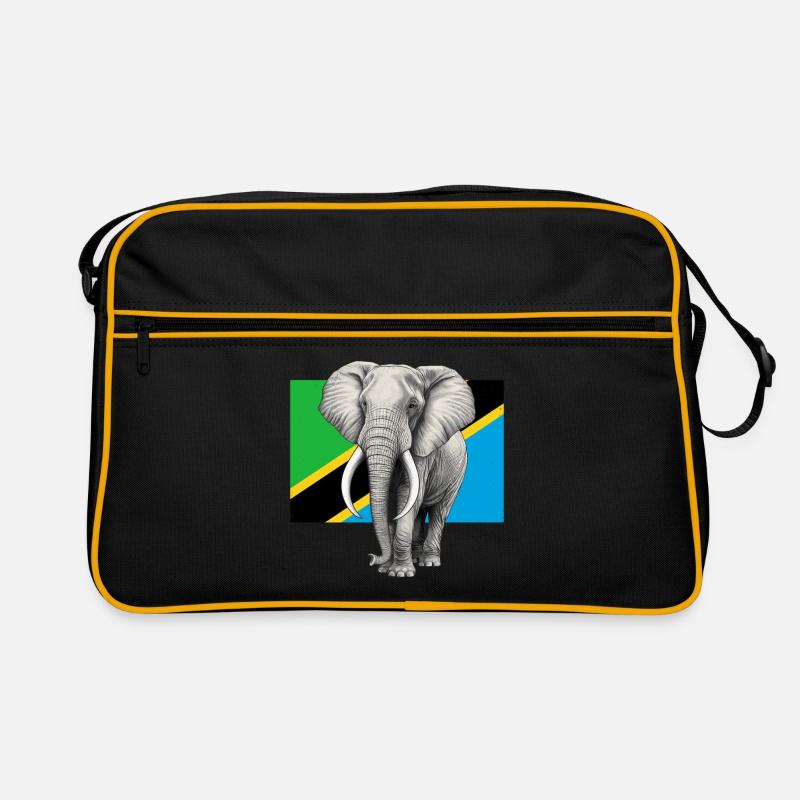 Drapeau éléphant de Tanzanie Sac Retro