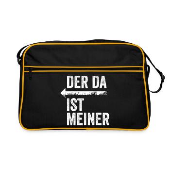 DER DA IST MEINER | Partnerlook | Pfeil (links) - Retro Tasche - Schwarz/Gold - Vorne